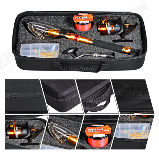 1.8M/2.1M/2.5M/2.7M Carbon Fibre Long-Range Fishing Rod + Fishing Reel + Fishing Line + Fishing Bag + Bait Box Fishing Tackle Set Fishing Rod Reel Combo