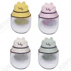 Removable Anti-spitting Cute Kids Fisherman Hat Protective Mask Hat Sunhat Dustproof Transparent Plastic Facemask Cover Hat for Children