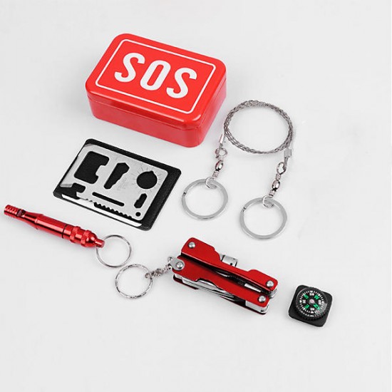 SOS Emergency Equipment Tool Kit First Aid Box Fishing Supplies Survival Gear