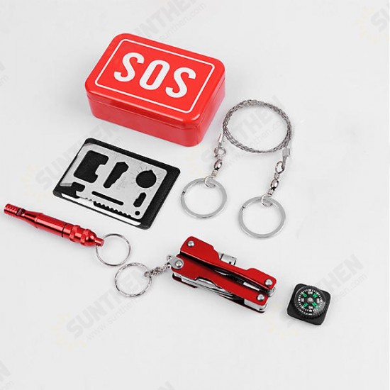 SOS Emergency Equipment Tool Kit First Aid Box Fishing Supplies Survival Gear