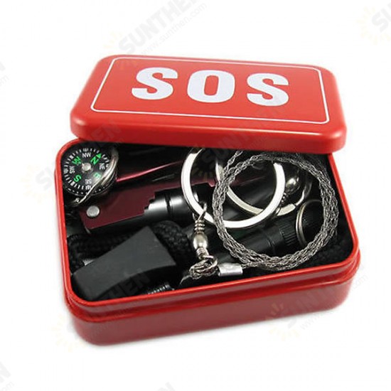 SOS Emergency Equipment Tool Kit First Aid Box Fishing Supplies Survival Gear