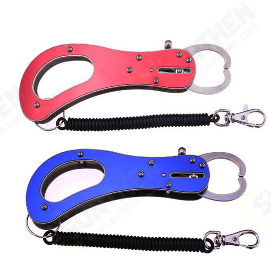 Stainless Steel Portable Fishing Lip Gripper tool with Missed rope