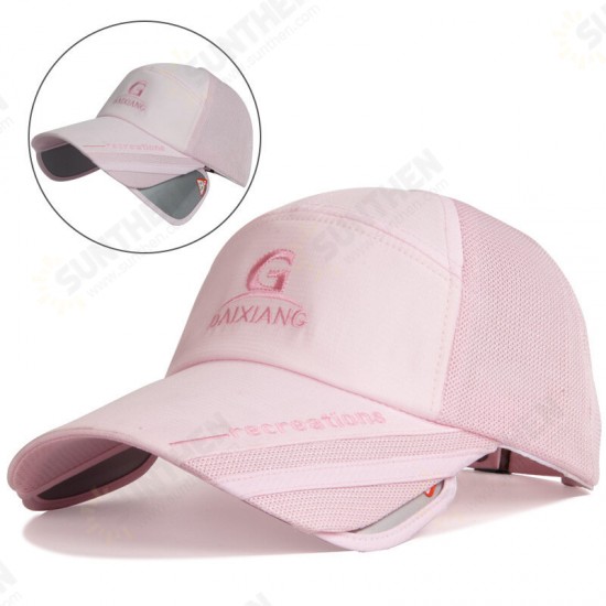 Summer Mesh Breathable Brim Retractable Hats Casual Baseball Cap Man Women Sunscreen Fishing Outdoor Sport Cap Fish hat