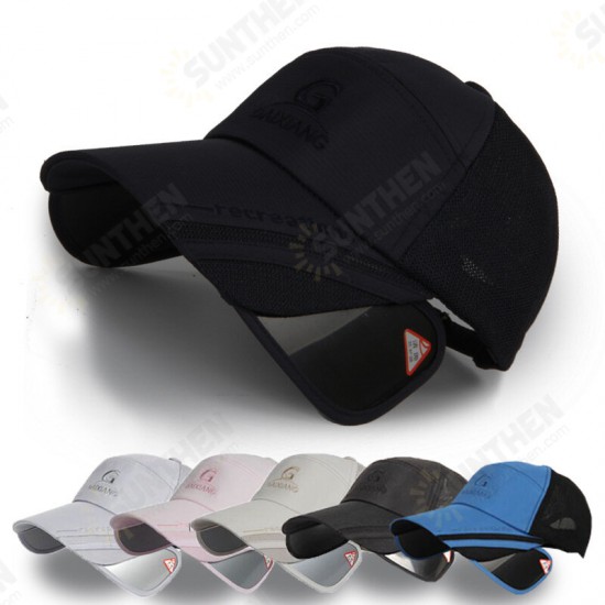 Summer Mesh Breathable Brim Retractable Hats Casual Baseball Cap Man Women Sunscreen Fishing Outdoor Sport Cap Fish hat