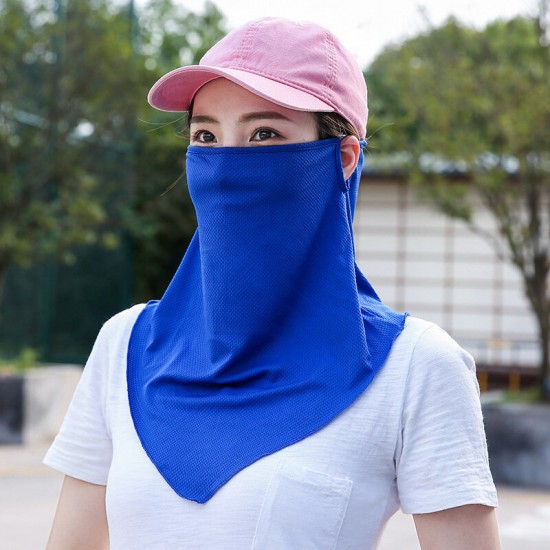 Unisex Summer Ice Silk Breathable Face Scarf Face Shield Outdoor Dustproof Sunscreen Cover Mask Neck Gaiter for for Fishing Motorcycling Running