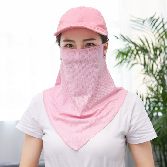Unisex Summer Ice Silk Breathable Face Scarf Face Shield Outdoor Dustproof Sunscreen Cover Mask Neck Gaiter for for Fishing Motorcycling Running