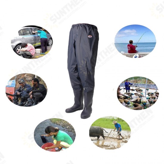 Unisex Waist Wading Pants Boots Overalls Waterproof Hunting Fishing Pants For Catching Fish