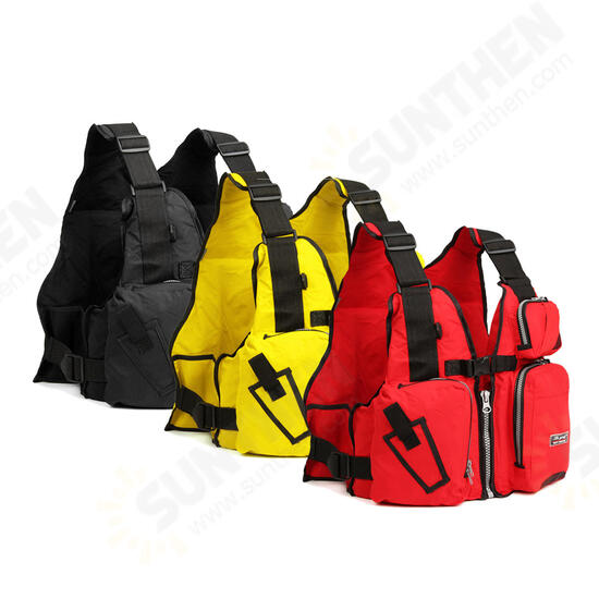 Universal 53x39x20cm Nylon Adult Adjustable Life Jacket Mulltifunctional Fishing Vest Jacket Tackle