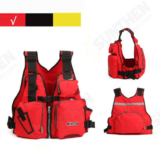 Universal 53x39x20cm Nylon Adult Adjustable Life Jacket Mulltifunctional Fishing Vest Jacket Tackle