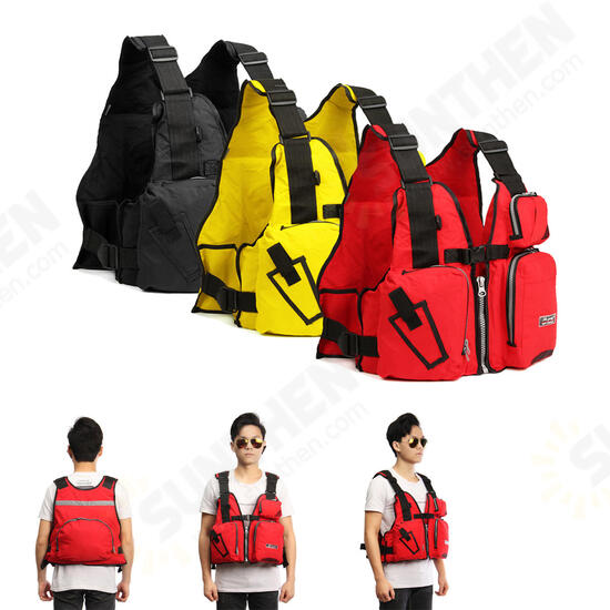 Universal 53x39x20cm Nylon Adult Adjustable Life Jacket Mulltifunctional Fishing Vest Jacket Tackle