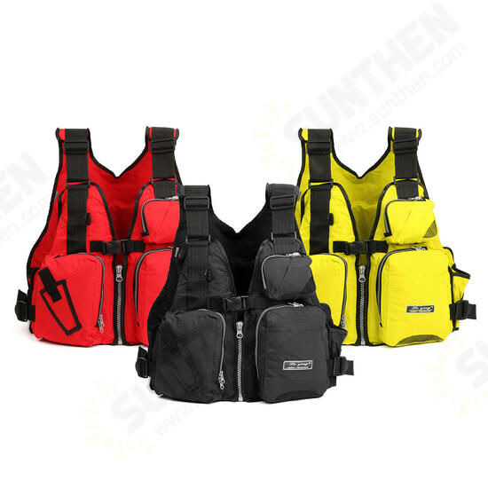 Universal 53x39x20cm Nylon Adult Adjustable Life Jacket Mulltifunctional Fishing Vest Jacket Tackle