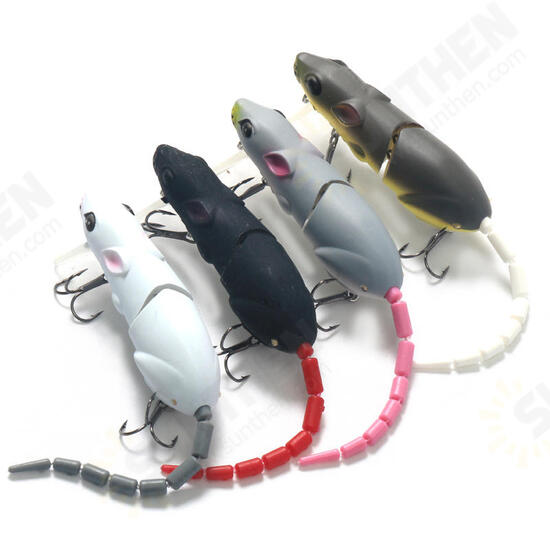 WS-N-027 1pc 15.5g 85mm Artificial Mouse Fishing Lure Swimbait 2 Segment Bait Lifelike Rat Lure For Freshwater Saltwater