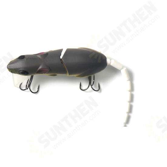 WS-N-027 1pc 15.5g 85mm Artificial Mouse Fishing Lure Swimbait 2 Segment Bait Lifelike Rat Lure For Freshwater Saltwater