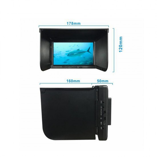 X11 7inch LCD Screen Underwater Fish Finder Waterproof 180° Wide Angle Wireless Echo Sounder Fishing Camera Outdoor Camping Fishing