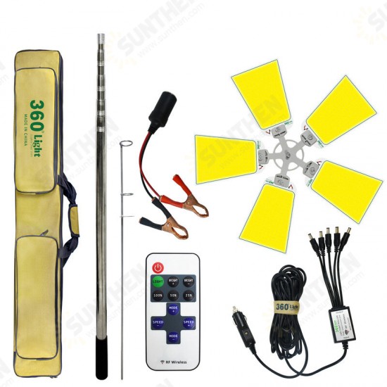 120W 11766LM 900pcs COB Fishing Lamp 3 Modes Brightness 4.6m Telescopic Pillar Lamp Camping Light Work Light