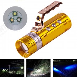 450LM 3 Color LEDs 200-300m Range Zoomable Rechargeable Fishing Flashlight With Charger