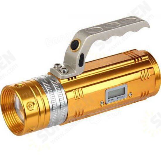 450LM 3 Color LEDs 200-300m Range Zoomable Rechargeable Fishing Flashlight With LCD Charger