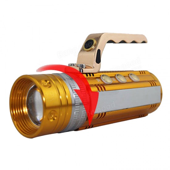 450LM 3 Color LEDs 200-300m Range Zoomable Rechargeable Fishing Flashlight With LCD Charger