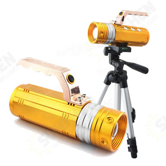 450LM 3 Color LEDs 200-300m Range Zoomable Rechargeable Fishing Flashlight With LCD Charger