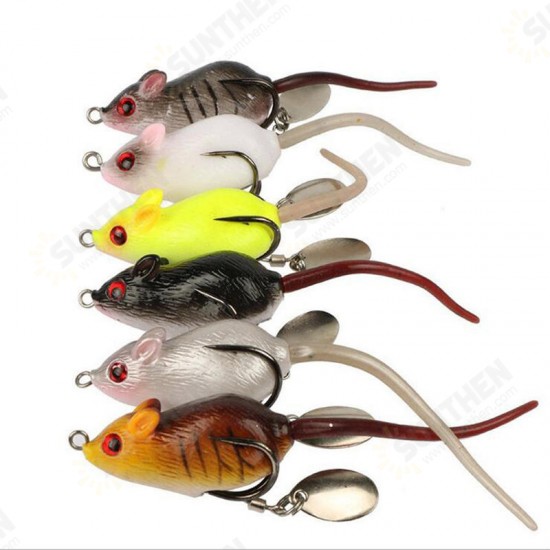 Y118 5cm 10.5g 3D Eyes Soft Mouse Bait Bells Sound Fishing Lure Frog Silicon Artificial Bait