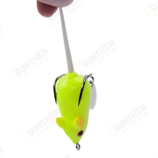 Y118 5cm 10.5g 3D Eyes Soft Mouse Bait Bells Sound Fishing Lure Frog Silicon Artificial Bait