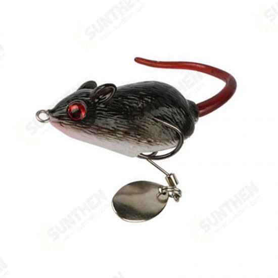 Y118 5cm 10.5g 3D Eyes Soft Mouse Bait Bells Sound Fishing Lure Frog Silicon Artificial Bait