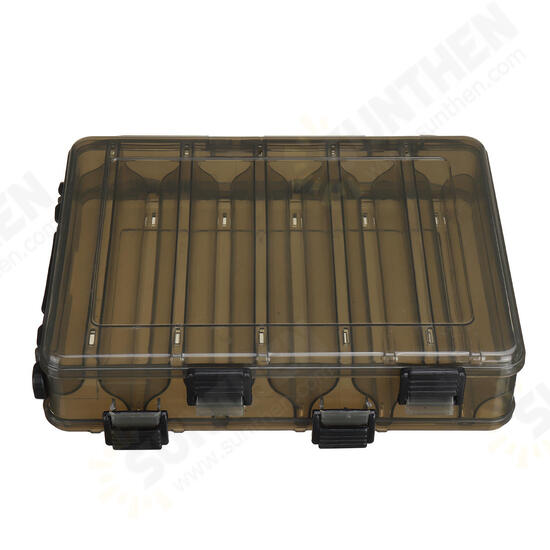 10/14 Grid Fish Lure Box Double Sided Plastic Fishing Bait Case Tackle Storage Box