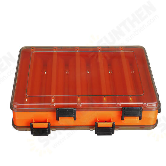 10/14 Grid Fish Lure Box Double Sided Plastic Fishing Bait Case Tackle Storage Box