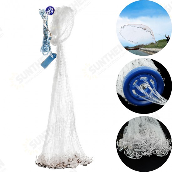 10 Feet Cast Net Saltwater Clear Bait Cast Fishing Net