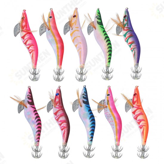 10 Pcs 13.5cm Fishing Lures Squid Hard Bait Sea Freshwater Fishing Bait Fishing Tackle Outdoor Sport