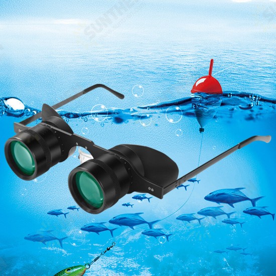 10Times Glasses Type Binoculars Fishing Glasses Ultra-light Green Film Shimmering Night Vision Fishing Tools