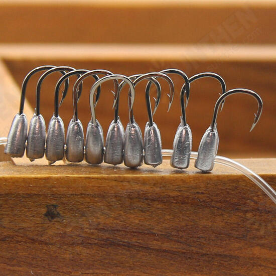 10pcs/set #3-#5 Jig Head Hooks Fishing Lead Head Hooks Fishing Tackle