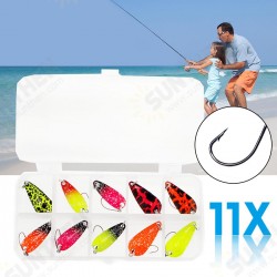 11Pcs Steel Hook Universal Lures Anti-corrosion Anti-abrasion Flattened Double Loop Single Barbed Hook Fishing Lures 11Pcs Steel Hook Universal Lures Anti-corrosion Anti-abrasion Flattened Double Loop Single Barbed Hook Fishing Lures