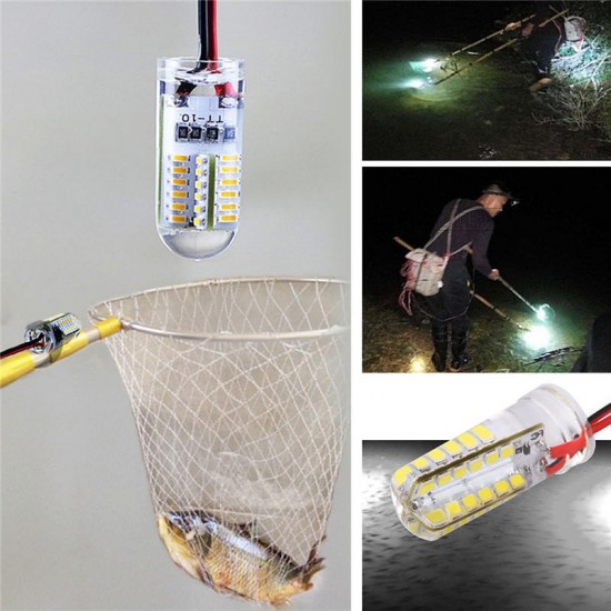 12V 12W Cool/ Warm White Underwater LED Fishing Light Night Boat Attracts Fish