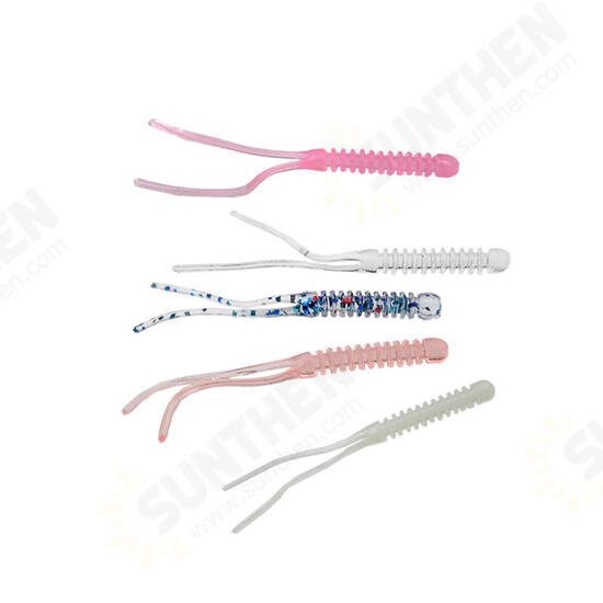 12pcs 55mm TPR Fishing Lure 5 Colors Simulation Fishing Bait