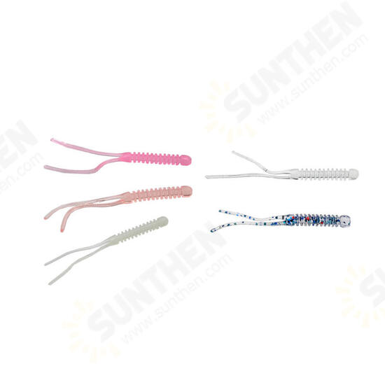 12pcs 55mm TPR Fishing Lure 5 Colors Simulation Fishing Bait