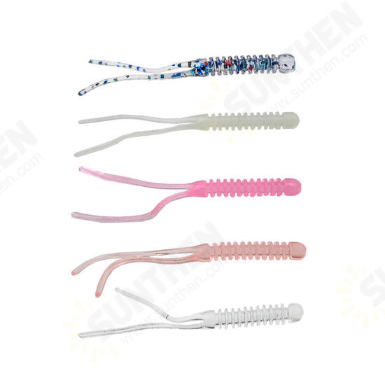 12pcs 55mm TPR Fishing Lure 5 Colors Simulation Fishing Bait