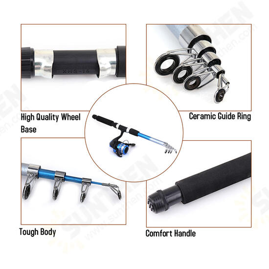 13pcs/set 5.2:1 BB Fishing Rod Reel Combo