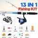13pcs/set 5.2:1 BB Fishing Rod Reel Combo