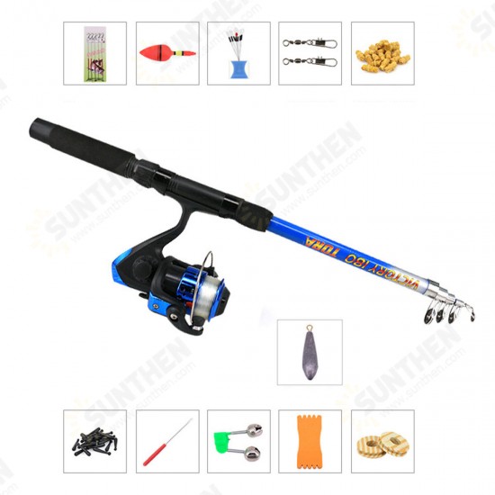 13pcs/set Fishing Rod Reel Combo Telescopic 5.2:1 BB Fishing Rod Set Ultralight Fishing Tackle Fishing Rod Fishing Reel Fishing Tool Set