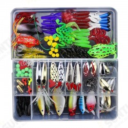 141pcs/set Fishing Lure Kit Hooks Crankbait Plastic Worms Jigs Artificial Baits With Box