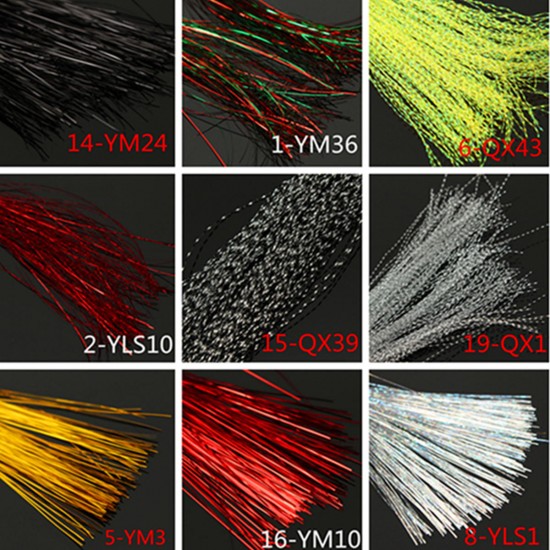 150PCS 18Colors Lure Tying Making With Crystal Flash Fly Tying Material