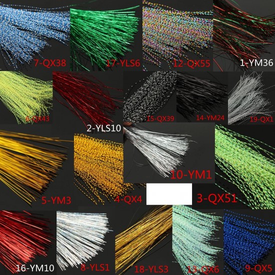 150PCS 18Colors Lure Tying Making With Crystal Flash Fly Tying Material