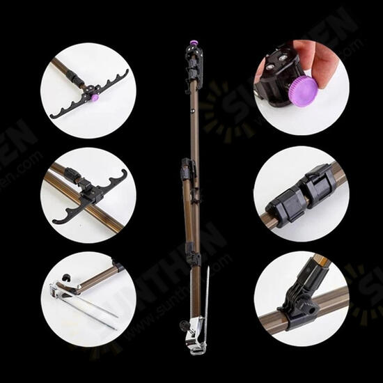 1.5/1.7m Alloy Fishing Rod Holder Adjustable Fish Pole Stand Bracket With Support Tripod