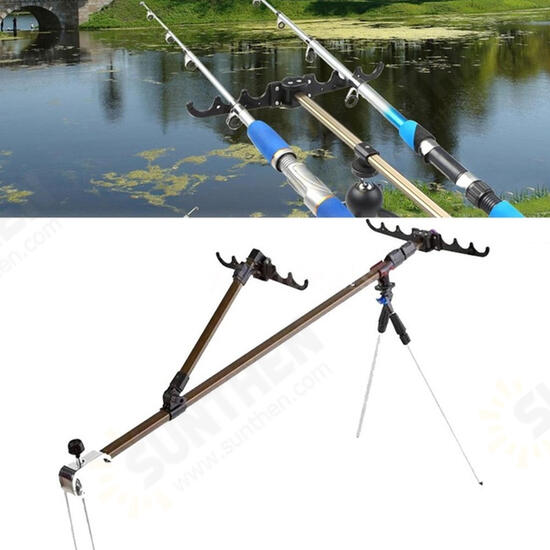 1.5/1.7m Alloy Fishing Rod Holder Adjustable Fish Pole Stand Bracket With Support Tripod