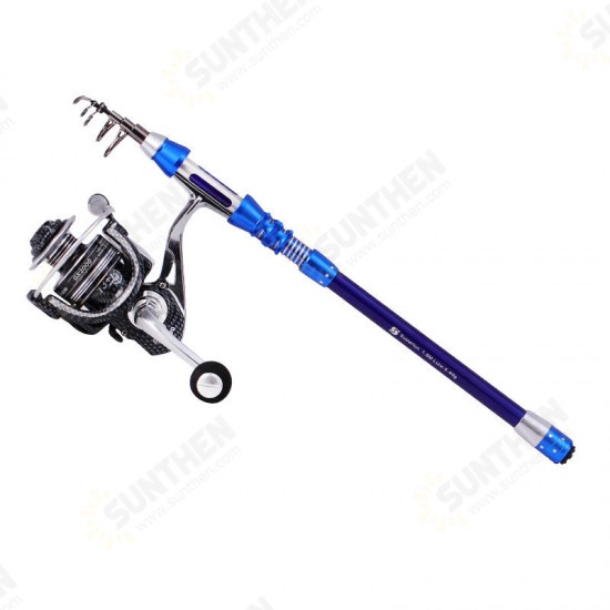 1.5m/1.8m/2.1m/2.4m High Carbon Telescopic Fishing Rod Set Portable Fishing Pole Set