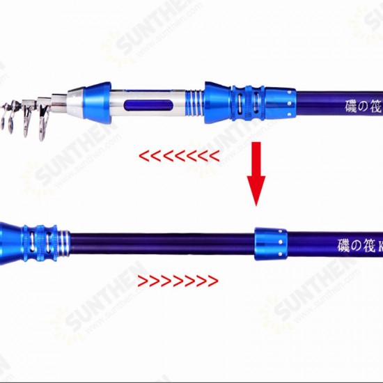 1.5m/1.8m/2.1m/2.4m High Carbon Telescopic Fishing Rod Set Portable Fishing Pole Set