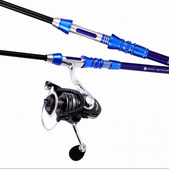1.5m/1.8m/2.1m/2.4m High Carbon Telescopic Fishing Rod Set Portable Fishing Pole Set