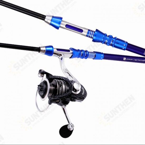 1.5m/1.8m/2.1m/2.4m High Carbon Telescopic Fishing Rod Set Portable Fishing Pole Set