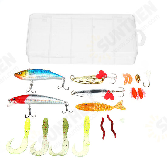 18/20/22/28/29/33 Pcs Fishing Lure Set Fish Bait And Fish Hook Set Multifunctional Fishing Accessories With Box